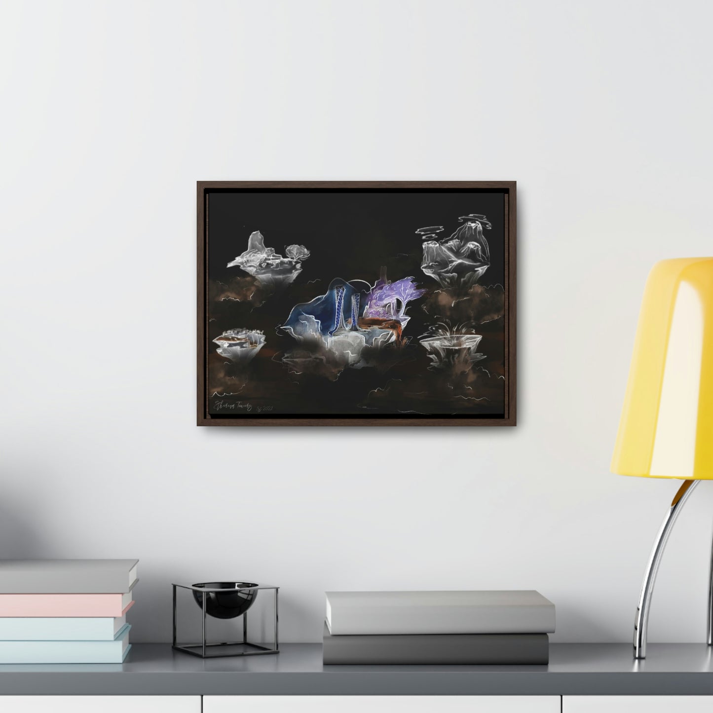 Ethereum Towers Concept Art Print (Inversion) - Canvas Wrap, Horizontal Frame - Multiple Sizes