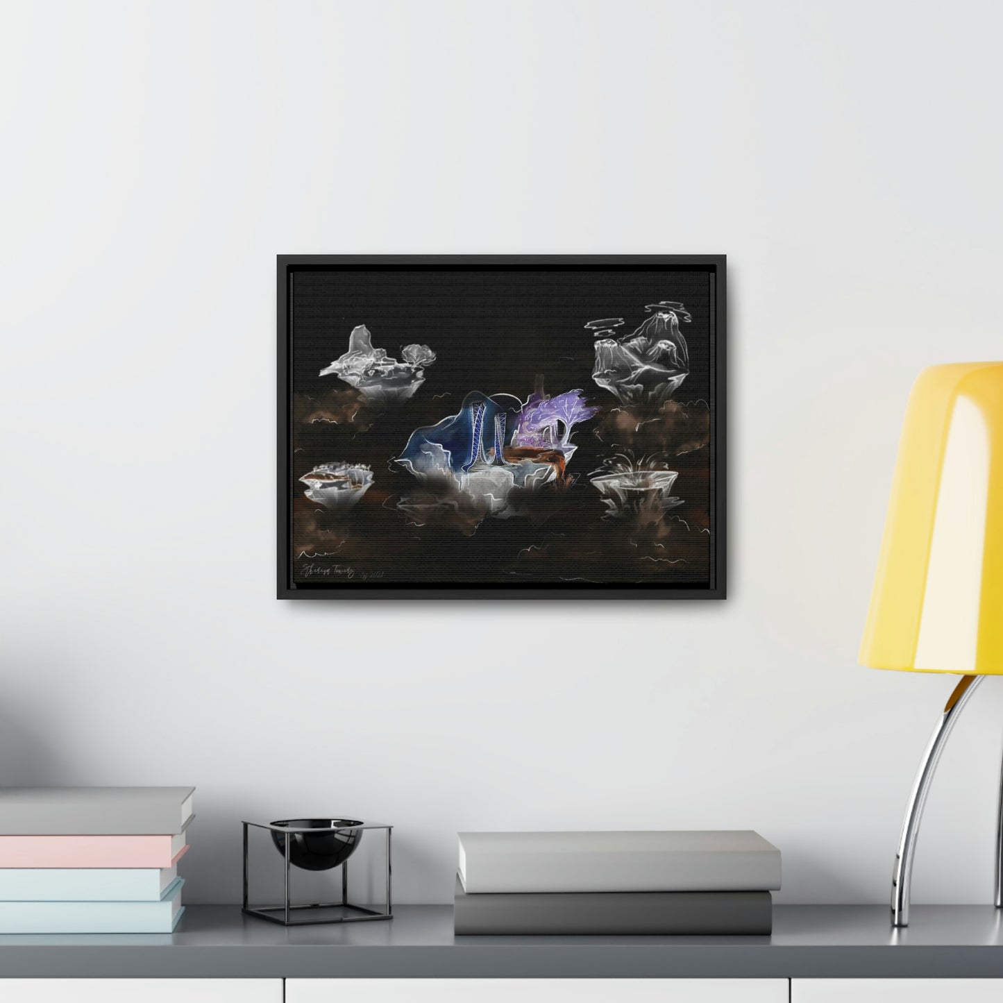 Ethereum Towers Concept Art Print (Inversion) - Canvas Wrap, Horizontal Frame - Multiple Sizes
