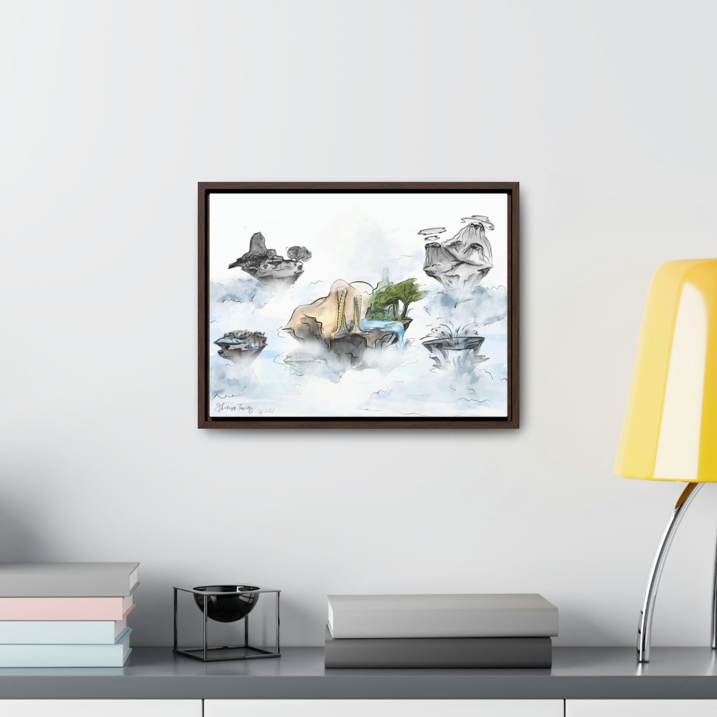 Ethereum Towers Concept Art Print (Color) - Canvas Wrap, Horizontal Frame - Multiple Sizes